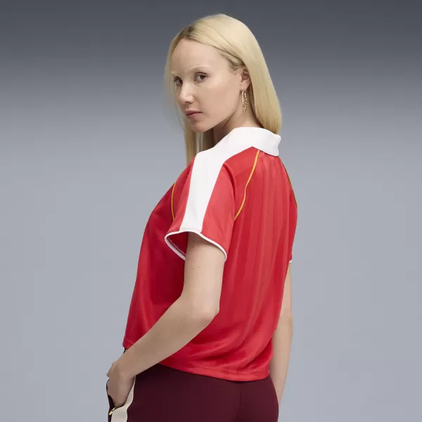  Damentrikot PUMA T7 RELAXED FOOTBALL JERSEY 63215711 FÜR ALLE ZEITEN ROT 