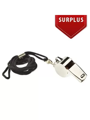 Eine Pfeife PENTAGON BRASS WHISTLE K25024 SILBER
