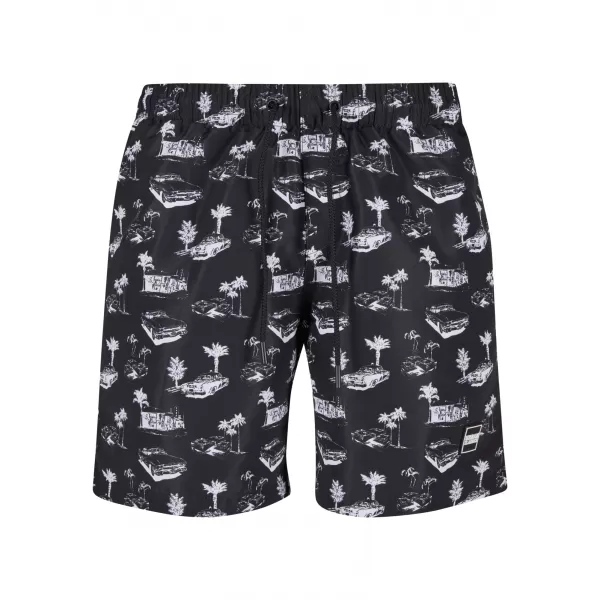  Badeshorts URBAN CLASSICS TB2679 SCHWARZ/WEIß 