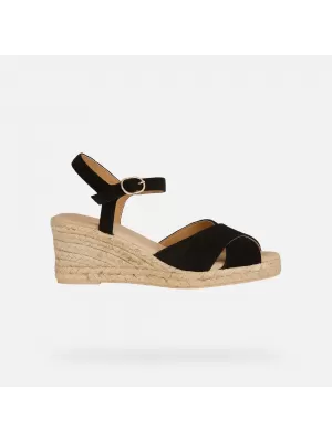 Damensandalen GEOX GELSA LOW SCHWARZ