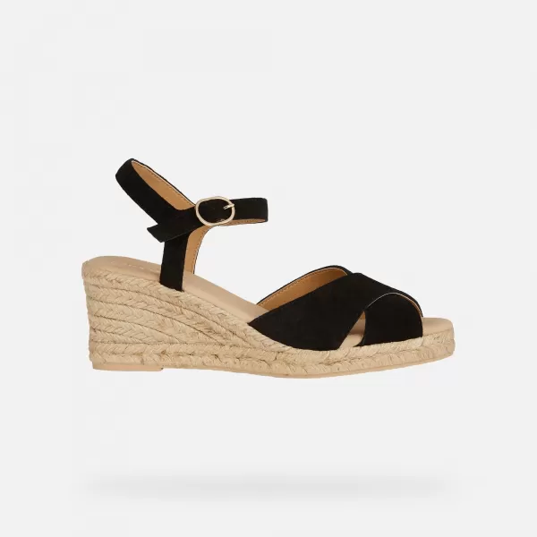  Damensandalen GEOX GELSA LOW SCHWARZ 