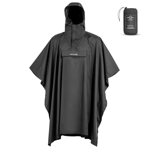  Jacke PENTAGON CLOUDBURST PACKABLE RAIN PONCHO K07018 SCHWARZ 