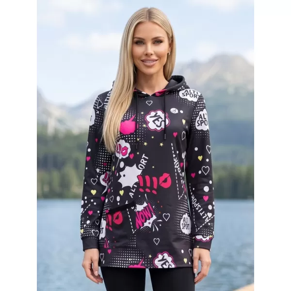  Damen-Sweatshirt ALTISPORT GITA SCHWARZ/ROSA 