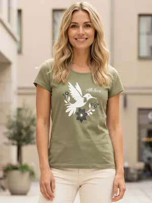 Frauen t -Shirt mit kurzen Ärmeln ALTISPORT ALW192122 KHAKI