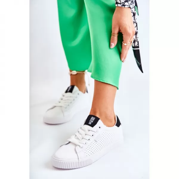  BIG STAR Damen Sneakers HH274071 WEISS/SCHWARZ Big Star Schuhe 