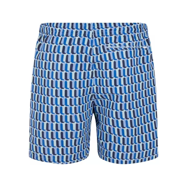  Badeshorts URBAN CLASSICS TB2679 BLAUES RETRO -MUSTER 
