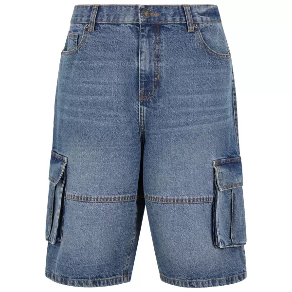  Shorts URBAN CLASSICS TB7367 MITTELGROßEN BLAU GEWASCHEN 