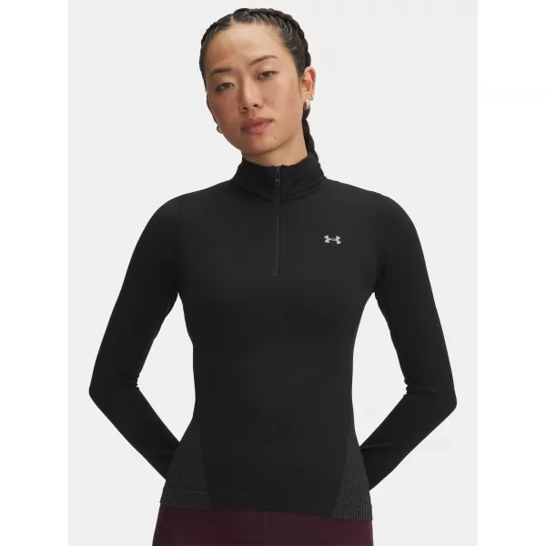  Damen-T-Shirt UNDER ARMOUR UA VANISH SEAMLESS 1/4 ZIP 6000644-003 SCHWARZ 