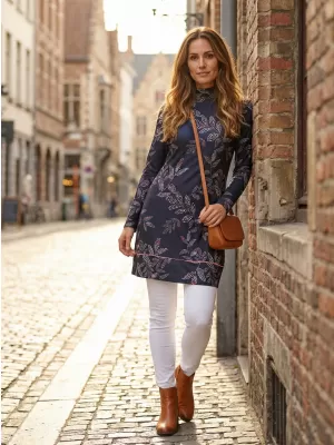 Rollkragenpullover für Damen ALTISPORT GWENITH SCHWARZ