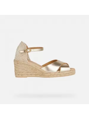 Damensandalen GEOX GELSA LOW GOLDEN