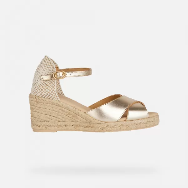  Damensandalen GEOX GELSA LOW GOLDEN 