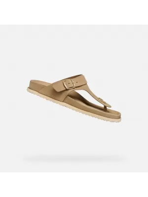 Damen-Flip-Flops GEOX SANDYBETT BEIGE