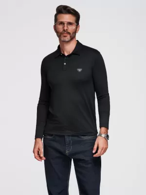 Hemd OMBRE OM-POLS-0139 SCHWARZ
