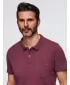 Herren t -Shirt mit einem Kragen OMBRE OM-POWS-0142 KASTANIENBRAUN