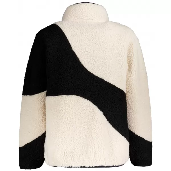  Fleece-Sweatshirt für Damen ALTISPORT GERI SCHWARZ/BEIGE 
