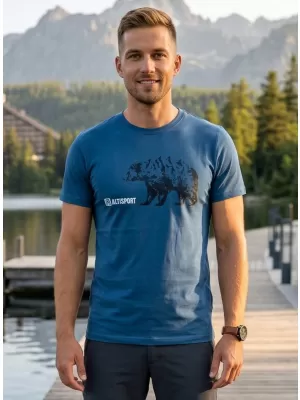 Herren t -Shirt mit kurzen Ärmeln ALTISPORT ALM193129 DENIM