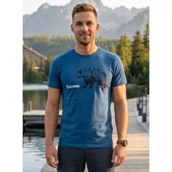  Herren t -Shirt mit kurzen Ärmeln ALTISPORT ALM193129 DENIM 