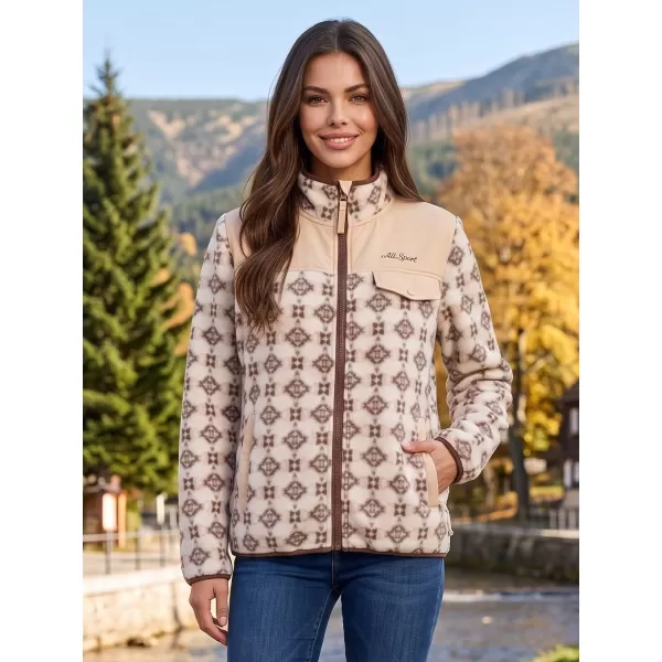  Fleece-Sweatshirt für Damen ALTISPORT GENESIS BEIGE 