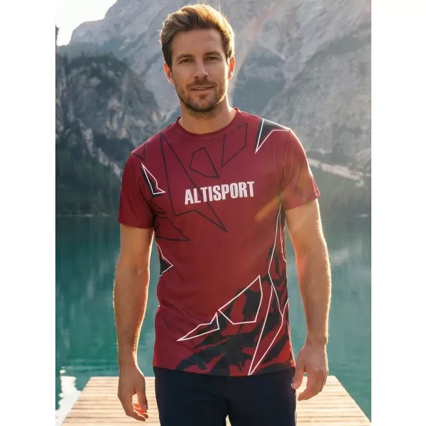  Herren Freizeithemd Premium ALTISPORT VOJ/ALM123TR06 DUNKELROT 
