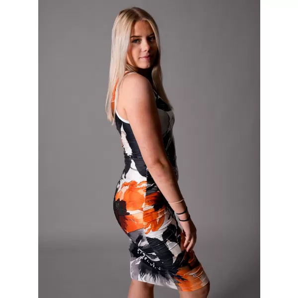  Premium-Kleid für Damen ALTISPORT VOJ/ALW117SAT03 SCHWARZ/ORANGE 