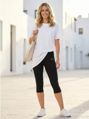 3/4-Leggings für Damen ALTISPORT DAYIA SCHWARZ