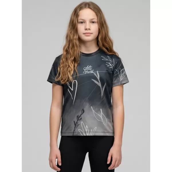  Funktionaler t -Shirt -Prämie von Kindern ALTISPORT VOJ/ALK083TR01 SCHWARZ UND WEIß 