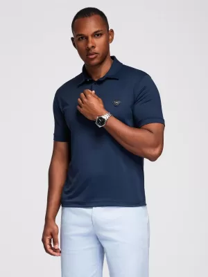 Herren t -Shirt mit einem Kragen OMBRE OM-POSS-0150 MARINEBLAU