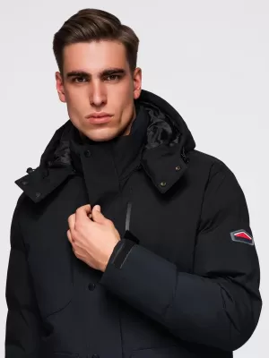 Herren-Winterjacke OMBRE OM-JAHP-0306 SCHWARZ
