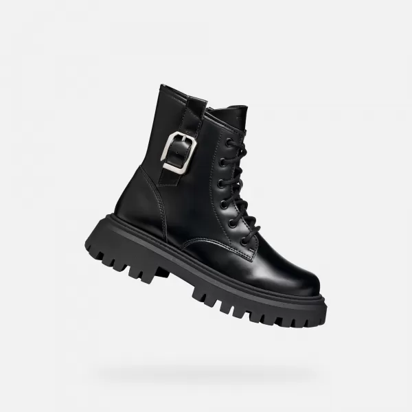  Stiefeletten für Mädchen GEOX MAQUINNENS J56M6C000CNC9999 SCHWARZ 