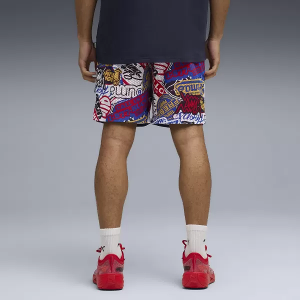  Shorts PUMA HOOPERHOTLINE AOP 7" SHORTS 63283701 FÜR ALLE ZEITEN ROT/AOP 