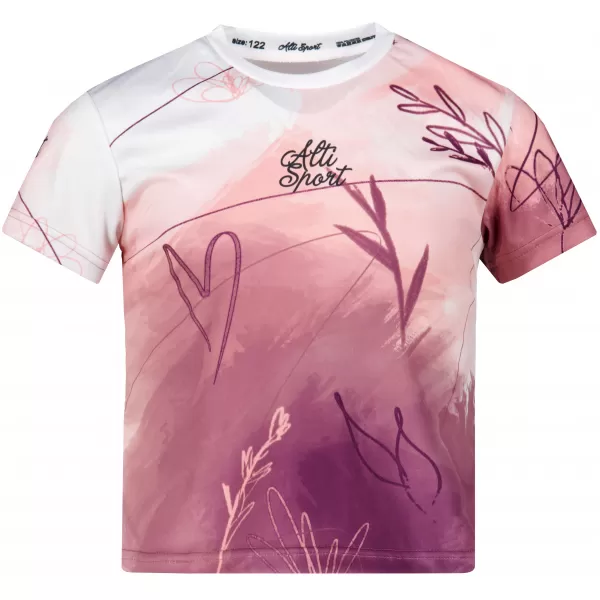  Funktionaler t -Shirt -Prämie von Kindern ALTISPORT VOJ/ALK083TR01 WEIß -PINK 