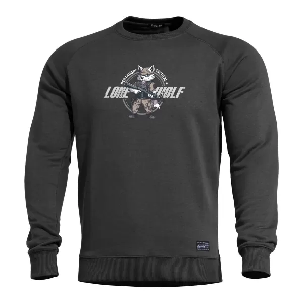  Sweatshirt PENTAGON HAWK SWEATER LONE WOLF K09019 SCHWARZ 