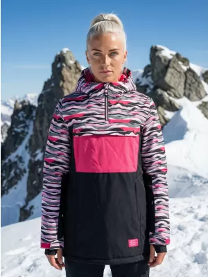 Winterjacke für Damen ALTISPORT GANICE SCHWARZ/ROSA