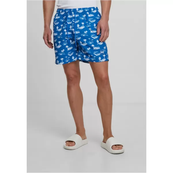  Badeshorts URBAN CLASSICS TB2679 HELLBLAU/WEIß 