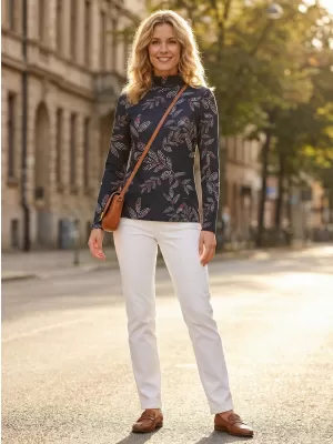 Rollkragenpullover für Damen ALTISPORT GERDA SCHWARZ