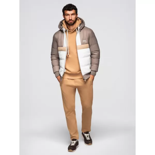  Jacke OMBRE OM-JALP-0296 BEIGE UND WEIß 