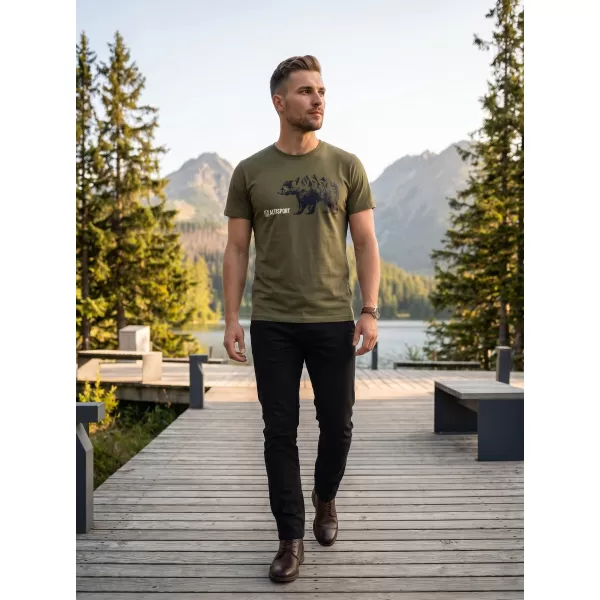  Herren t -Shirt mit kurzen Ärmeln ALTISPORT ALM193129 KHAKI 