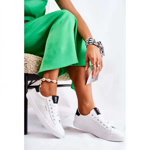  BIG STAR Damen Sneakers HH274071 WEISS/SCHWARZ Big Star Schuhe 