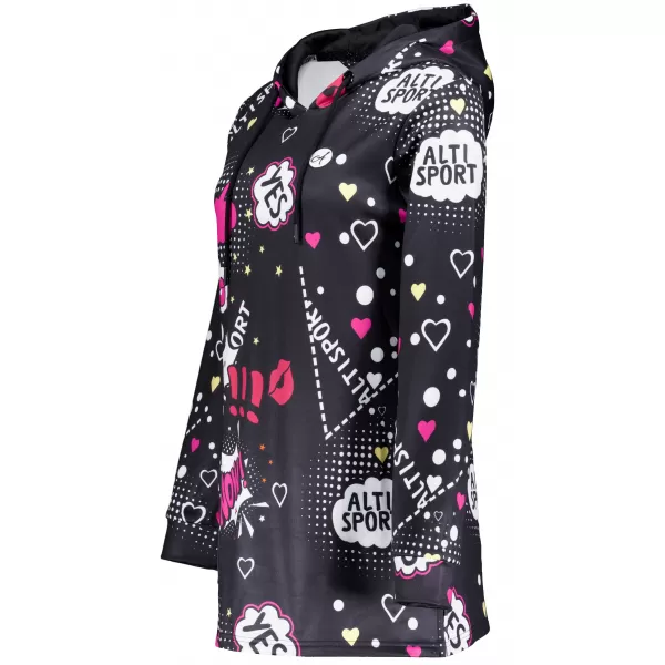  Damen-Sweatshirt ALTISPORT GITA SCHWARZ/ROSA 
