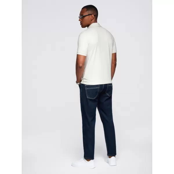  Herren t -Shirt mit einem Kragen OMBRE OM-POSS-0150 CREME 