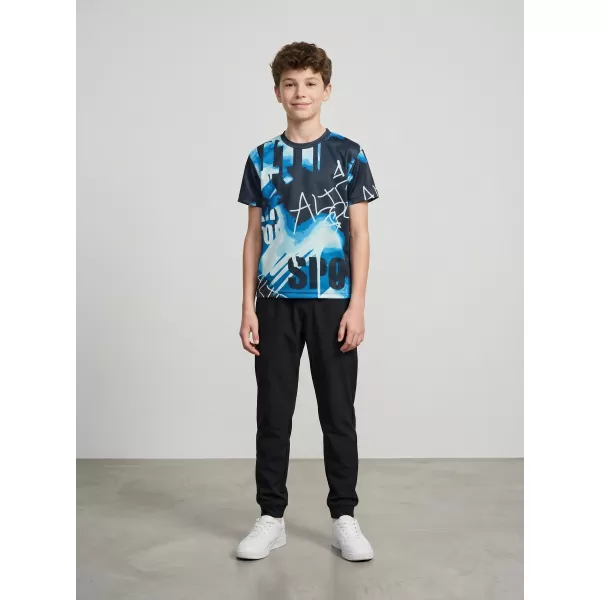  Funktionaler t -Shirt -Prämie von Kindern ALTISPORT VOJ/ALK076TR01 BLAU -BLACK 