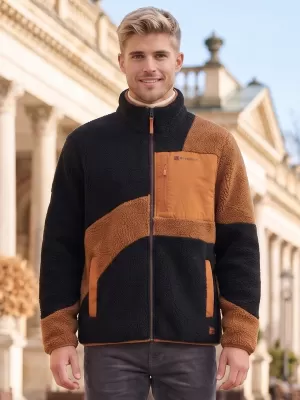Fleece-Sweatshirt für Herren ALTISPORT GANAN SCHWARZ/BRAUN