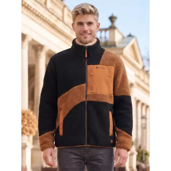  Fleece-Sweatshirt für Herren ALTISPORT GANAN SCHWARZ/BRAUN 