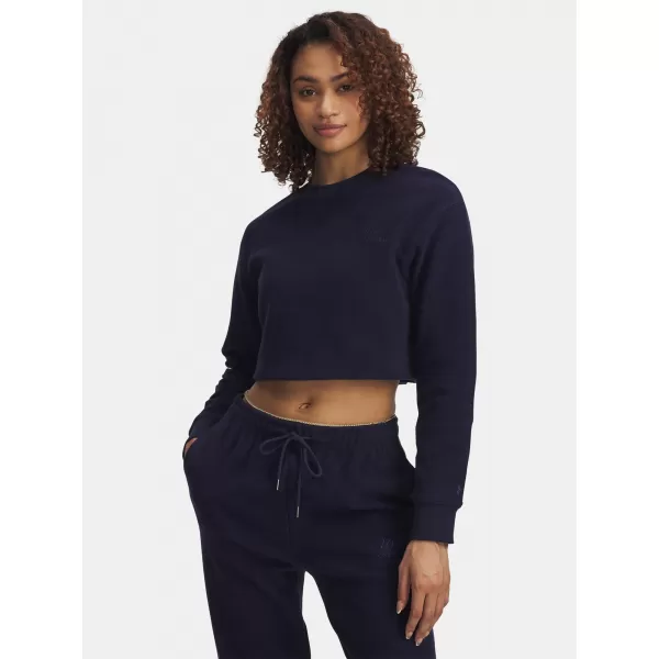  Damen-Sweatshirt UNDER ARMOUR ICON TERRY VARSITY CREW BLAU 