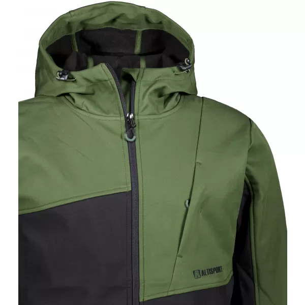  Herren -Softshelljacke ALTISPORT GAN KHAKI/SCHWARZ 