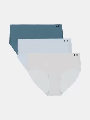 Damenhöschen UNDER ARMOUR UA PURE STRETCH NS HIP - 3PK 1383895-453 BLAUE RUHE