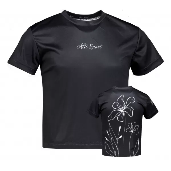  Funktionaler t -Shirt -Prämie von Kindern ALTISPORT VOJ/ALK075TR01 SCHWARZ 