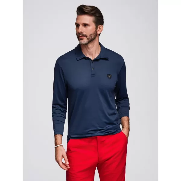  Hemd OMBRE OM-POLS-0139 MARINEBLAU 