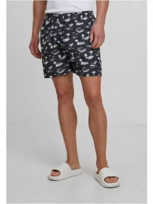 Badeshorts URBAN CLASSICS TB2679 SCHWARZ/WEIß