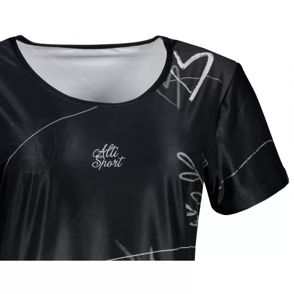  Erweitertes Premium-T-Shirt für Damen ALTISPORT VOJ/ALW083SAT02 SCHWARZ UND WEIß 